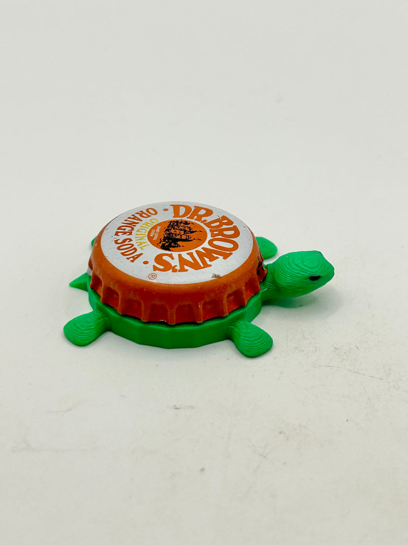 Dr Brown’s Orange Soda - Bottle Cap Magnet Turtle Shell Shocked Art
