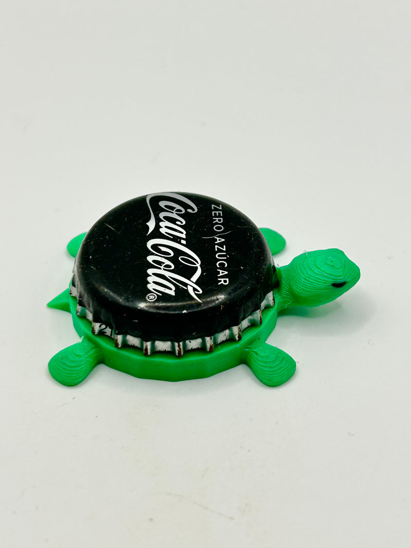 Coca Cola Zero Azucar (Sugar) - Bottle Cap Magnet Turtle Shell Shocked Art
