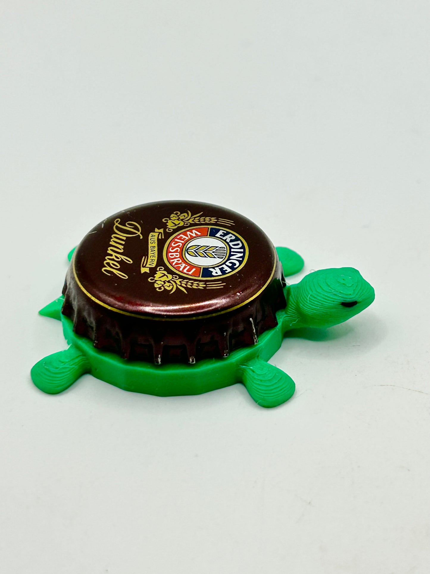 Erdinger Dunkel - Bottle Cap Magnet Turtle Shell Shocked Art