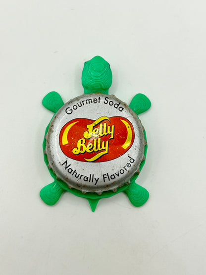 Jelly Belly Soda - Bottle Cap Magnet Turtle Shell Shocked Art