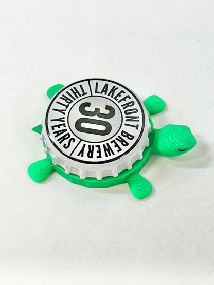 Lakefront Brewery (30 Year Anniversary) - Bottle Cap Magnet Turtle Shell Shocked Art