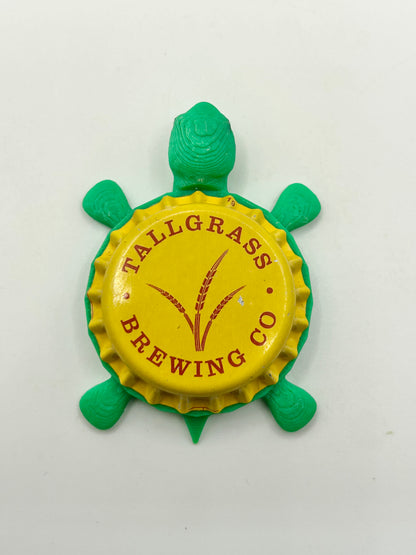 Tallgrass Brewing - Bottle Cap Magnet Turtle Shell Shocked Art