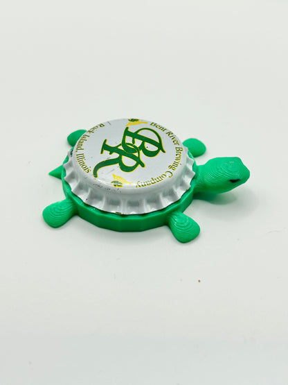 Bent River Brewing - Bottle Cap Magnet Turtle Shell Shocked Art