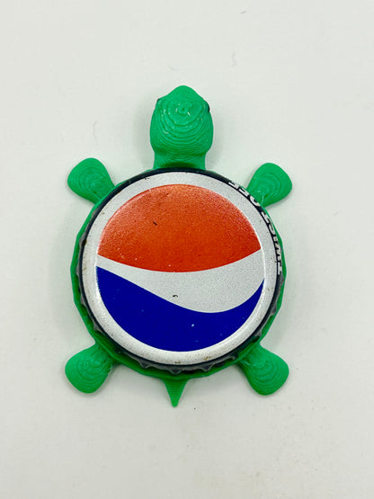 Pepsi Logo (Twist Off Text) - Bottle Cap Magnet Turtle Shell Shocked Art