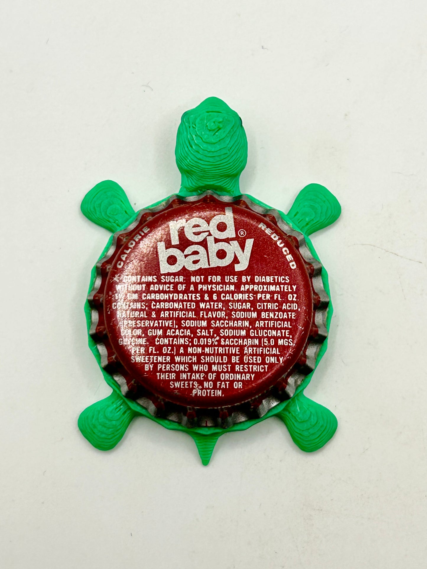 Red Baby Soda - Bottle Cap Magnet Turtle Shell Shocked Art