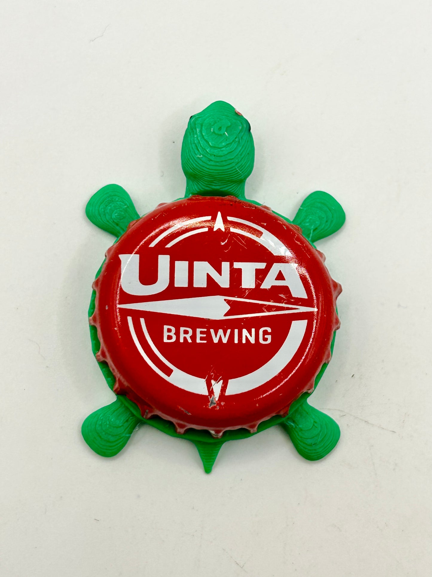 Uinta Brewing (Red - Vintage) - Bottle Cap Magnet Turtle Shell Shocked Art