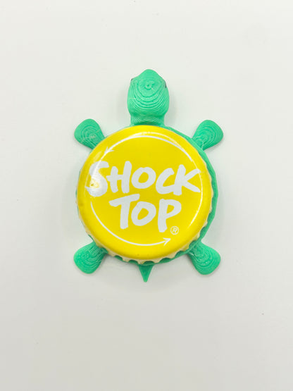 Shock Top Lemon Shandy (Yellow) - Bottle Cap Magnet Turtle Shell Shocked Art