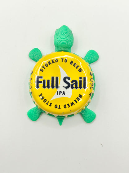 Full Sail IPA (Yellow) - Bottle Cap Magnet Turtle Shell Shocked Art