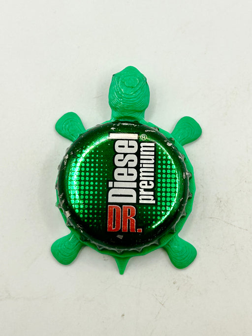 Dr. Diesel Beer Premium - Bottle Cap Magnet Turtle Shell Shocked Art