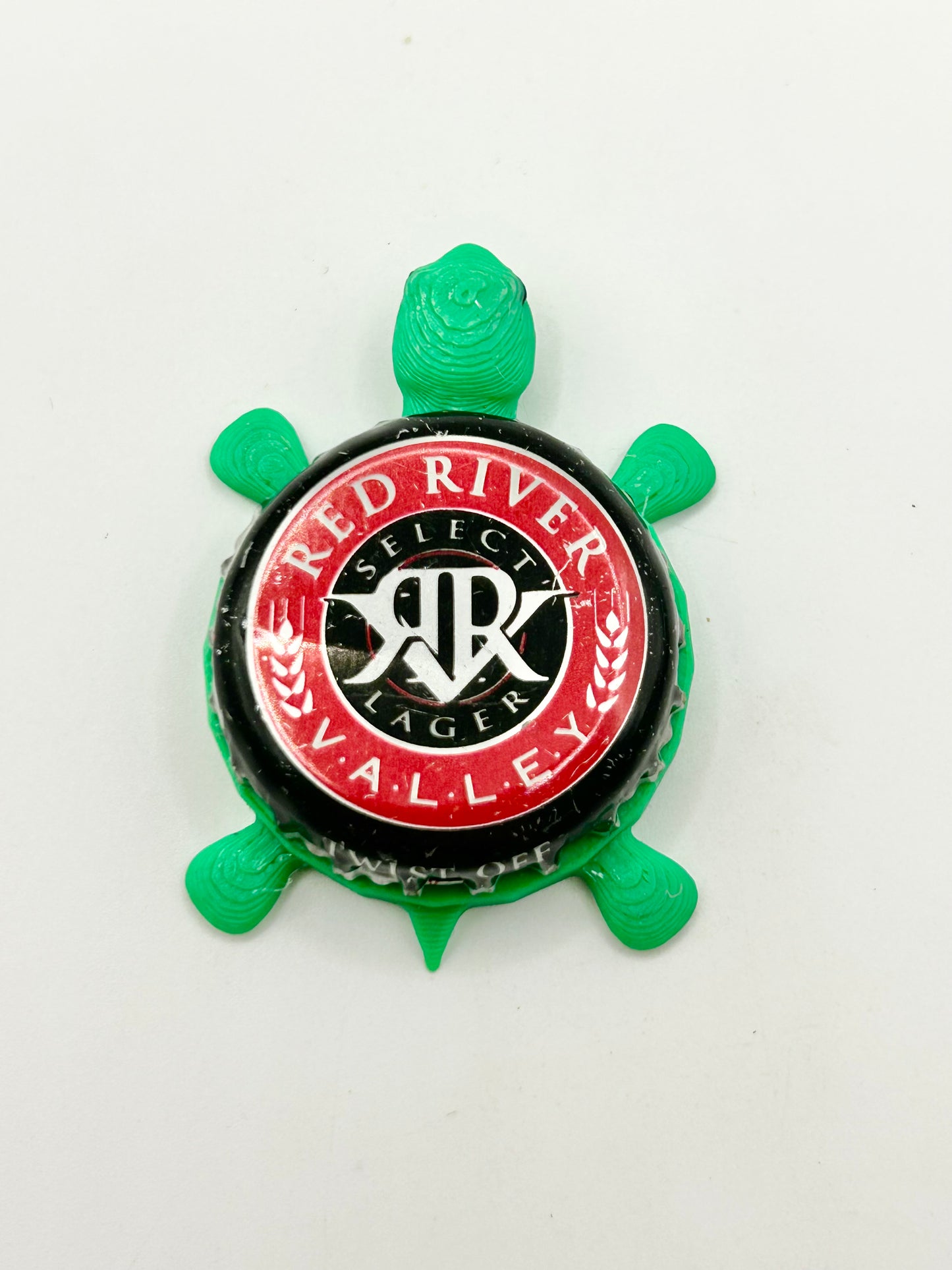 Red River Valley Lager - Bottle Cap Magnet Turtle