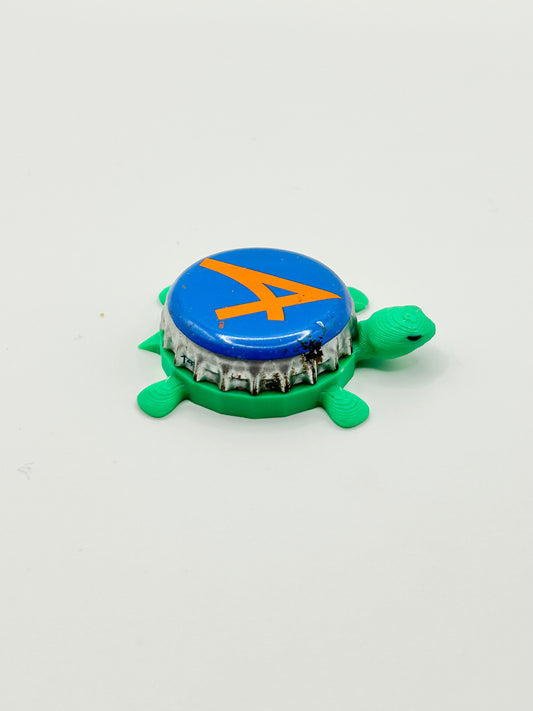 Aquarius (Orange A) - Bottle Cap Magnet Turtle