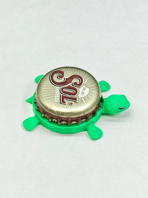 Sol Cerveza - Bottle Cap Magnet Turtle Shell Shocked Art