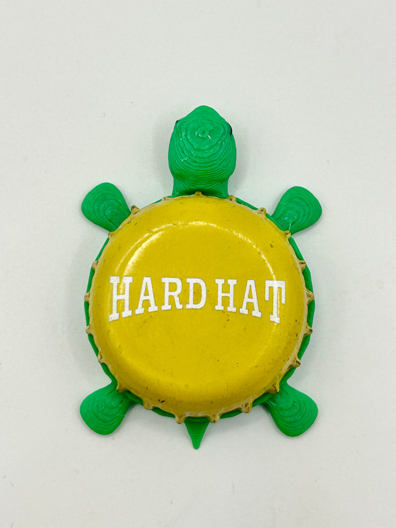 Hard Hat Brewing - Bottle Cap Magnet Turtle Shell Shocked Art