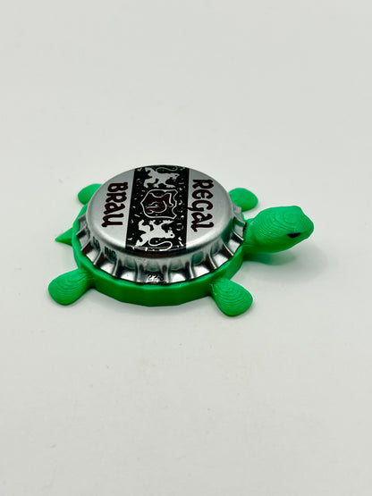 Regal Brau - Joseph Huber Brewing - Bottle Cap Magnet Turtle Shell Shocked Art
