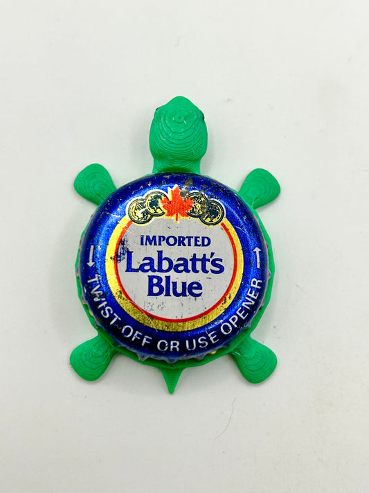 Labatt Blue Imported (Vintage) - Bottle Cap Magnet Turtle Shell Shocked Art