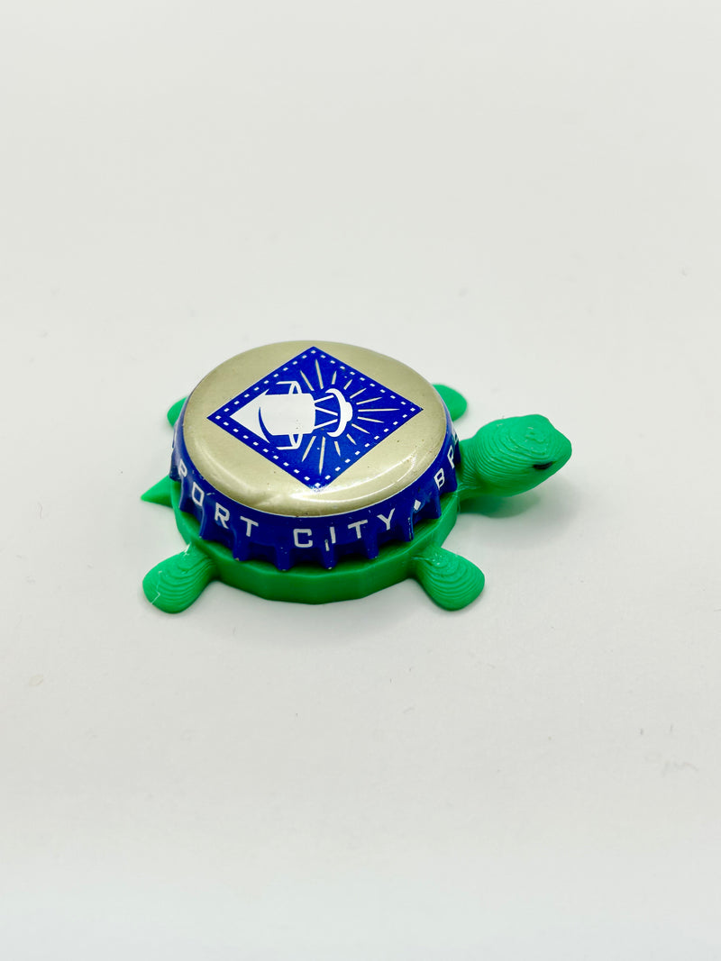Port City Brewing - Bottle Cap Magnet Turtle Shell Shocked Art