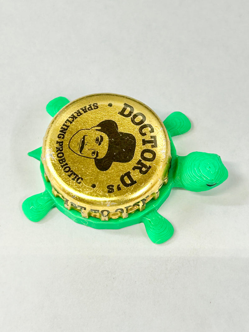 Doctor D’s Sparkling Probiotic - Bottle Cap Magnet Turtle Shell Shocked Art