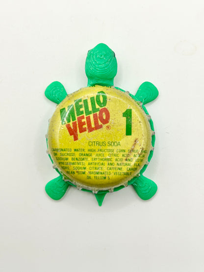Mello Yello Citrus Soda (1) - Bottle Cap Magnet Turtle Shell Shocked Art