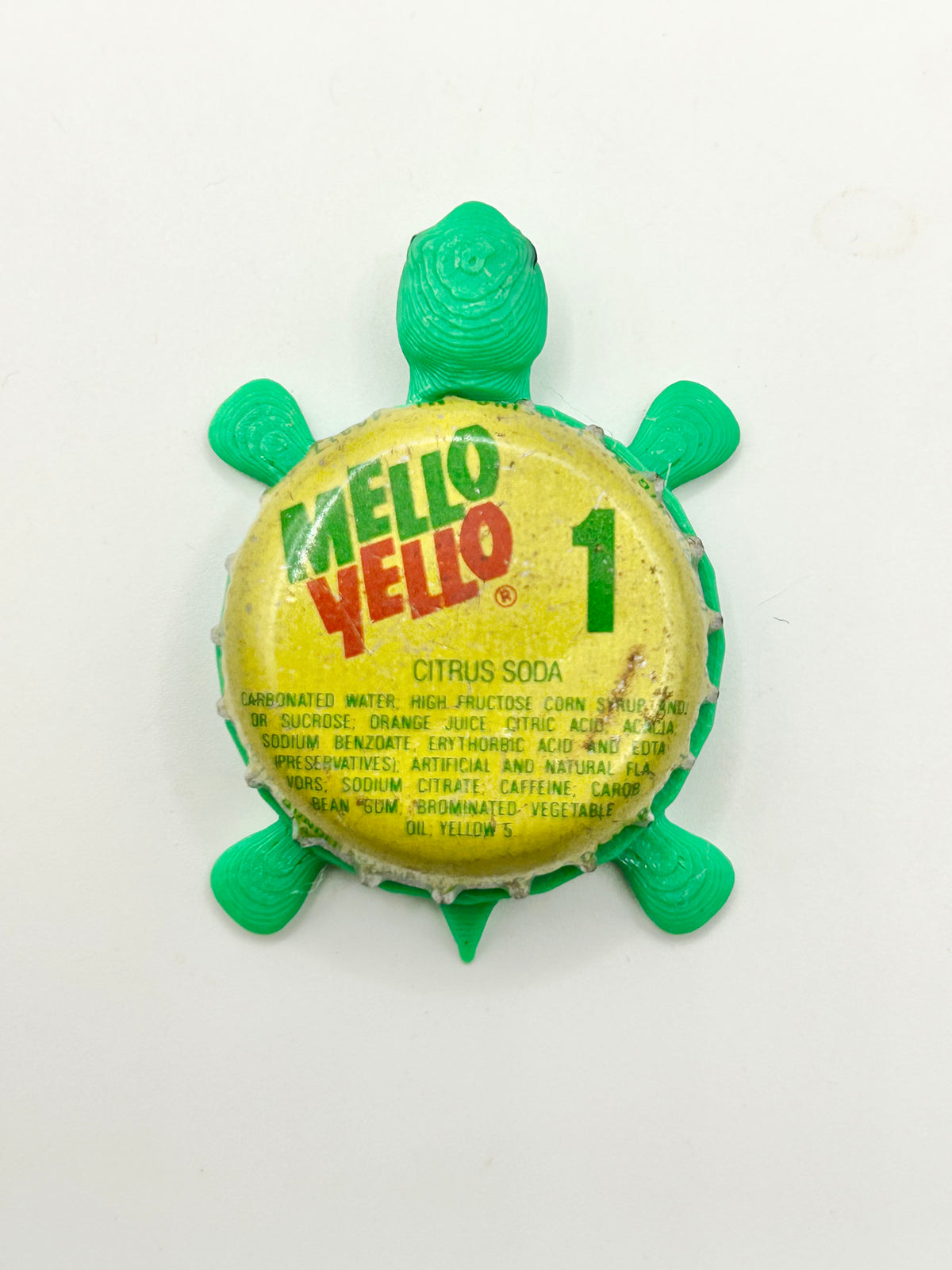 Mello Yello Citrus Soda (1) - Bottle Cap Magnet Turtle — Shell Shocked Art