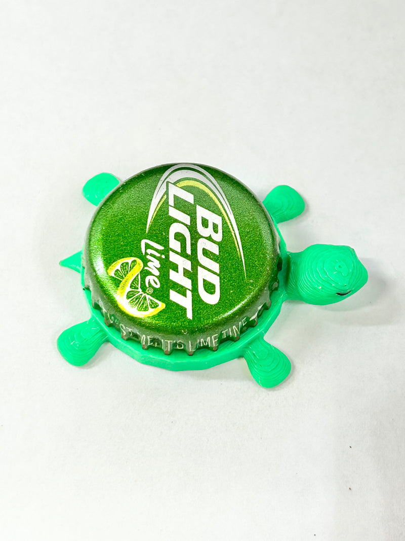 Bud Light Lime - Bottle Cap Magnet Turtle Shell Shocked Art