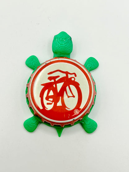 New Belgium Brewing (Bicycle Only) - Bottle Cap Magnet Turtle Shell Shocked Art