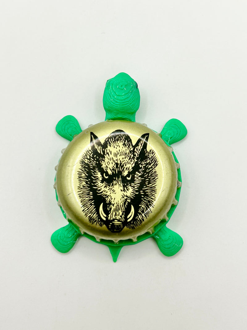 Shipyard Brewing (Wild Boar) - Bottle Cap Magnet Turtle Shell Shocked Art