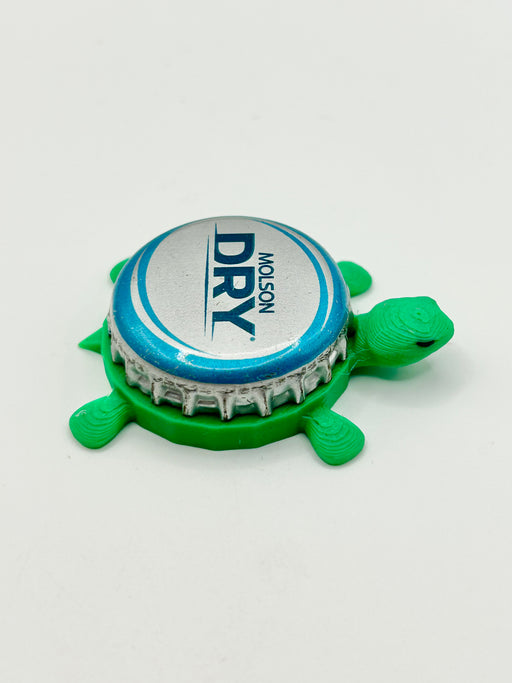 Molson Dry - Bottle Cap Magnet Turtle Shell Shocked Art