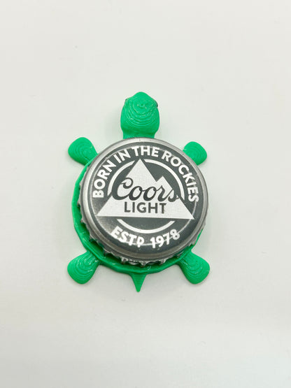 Coors Light (Born In The Rockies) - Bottle Cap Magnet Turtle Shell Shocked Art