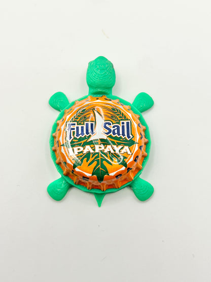 Full Sail Ipapaya - Bottle Cap Magnet Turtle Shell Shocked Art