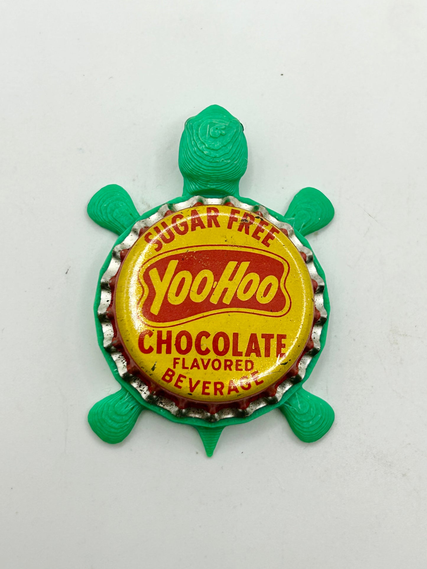 YooHoo Chocolate Beverage (Sugar Free) - Bottle Cap Magnet Turtle Shell Shocked Art
