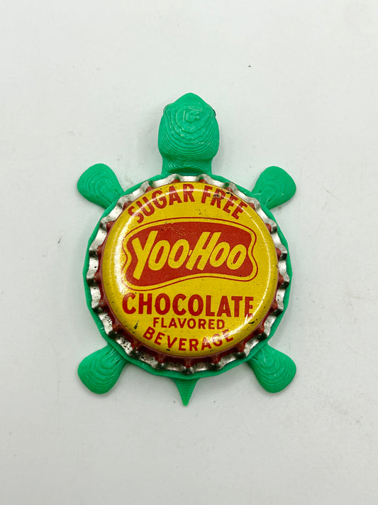YooHoo Chocolate Beverage (Sugar Free) - Bottle Cap Magnet Turtle Shell Shocked Art