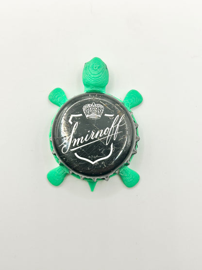 Smirnoff (Vintage Black with Crown) - Bottle Cap Magnet Turtle Shell Shocked Art