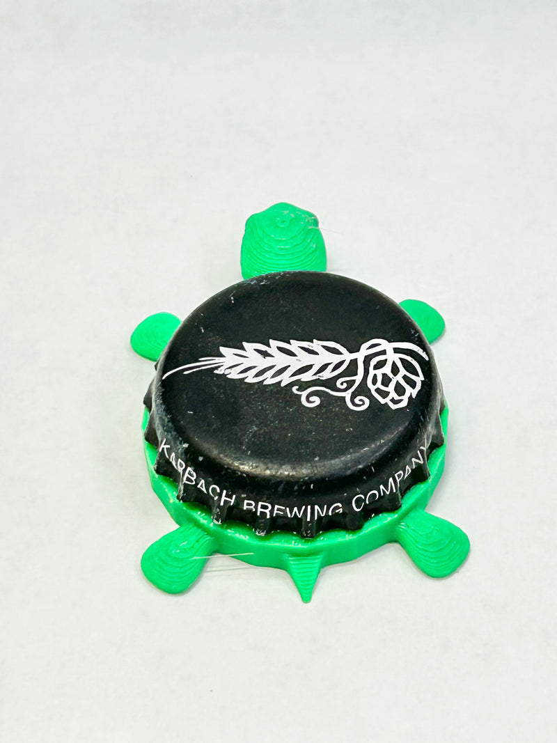 Karbach Brewing - Bottle Cap Magnet Turtle Shell Shocked Art