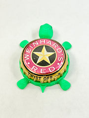 Weinhard’s Red - Bottle Cap Magnet Turtle Shell Shocked Art