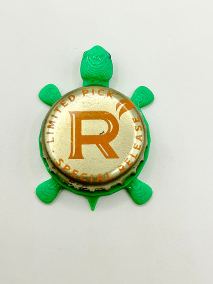 Redd’s Hard Cider (Orange Limited) - Bottle Cap Magnet Turtle Shell Shocked Art
