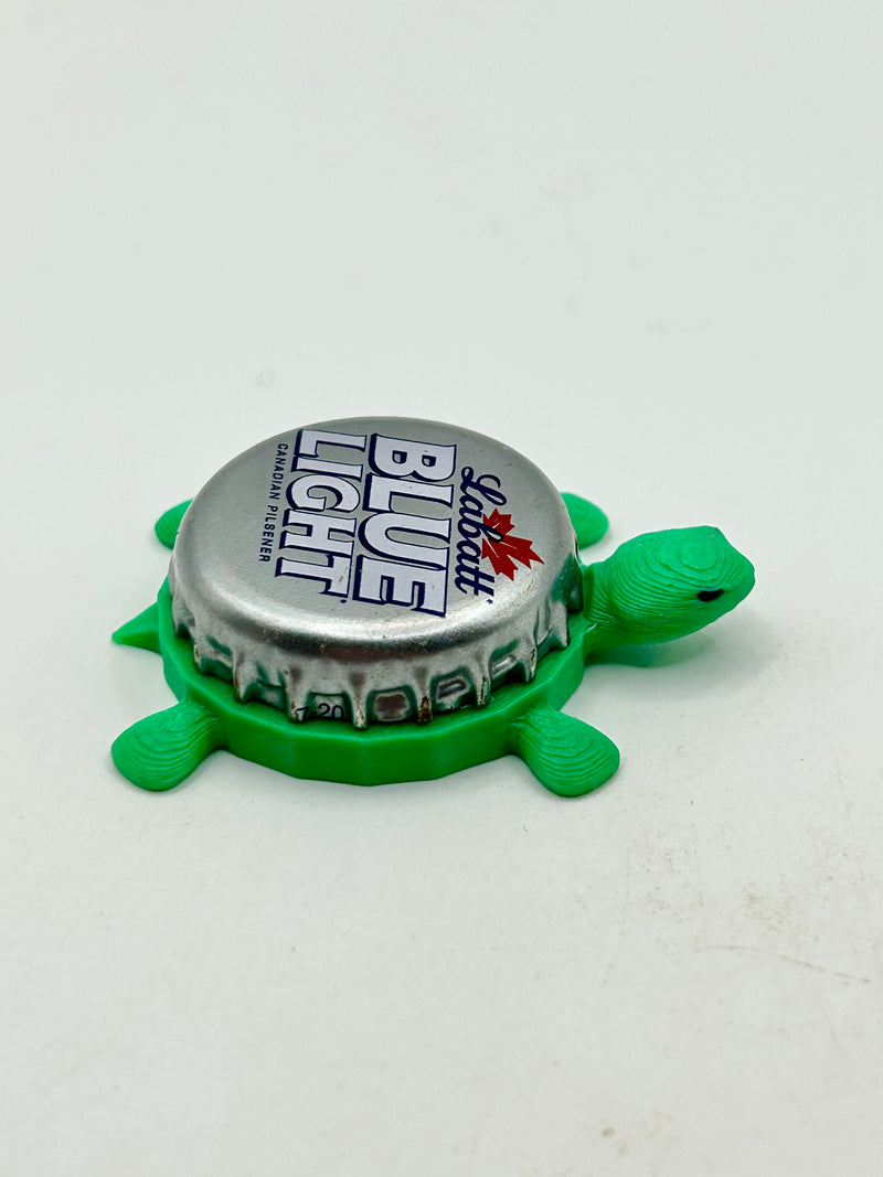 Labatt Blue Light - Bottle Cap Magnet Turtle Shell Shocked Art