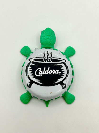 Caldera Brewery - Bottle Cap Magnet Turtle Shell Shocked Art