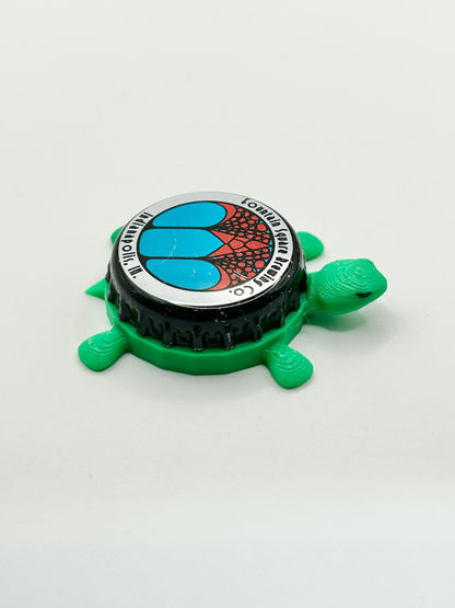 Fountain Square Brewing - Bottle Cap Magnet Turtle Shell Shocked Art