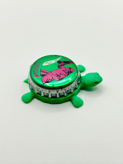 Lurisia Water - Bottle Cap Magnet Turtle Shell Shocked Art