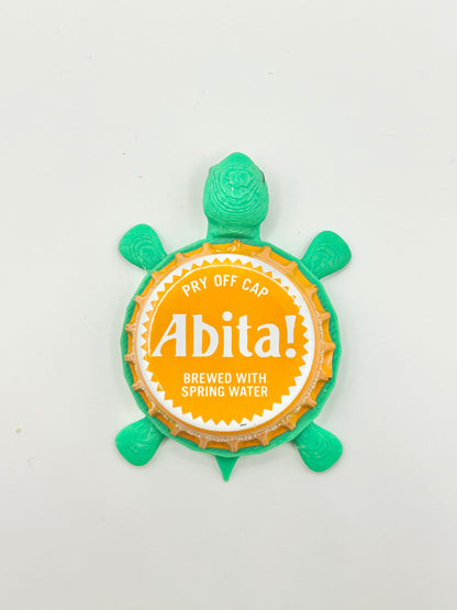 Abita Beer (Orange Cap) - Bottle Cap Magnet Turtle Shell Shocked Art