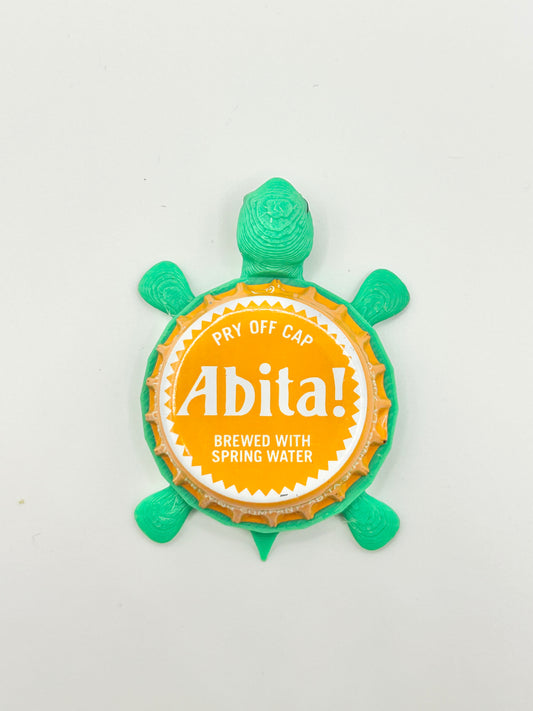 Abita Beer (Orange Cap) - Bottle Cap Magnet Turtle