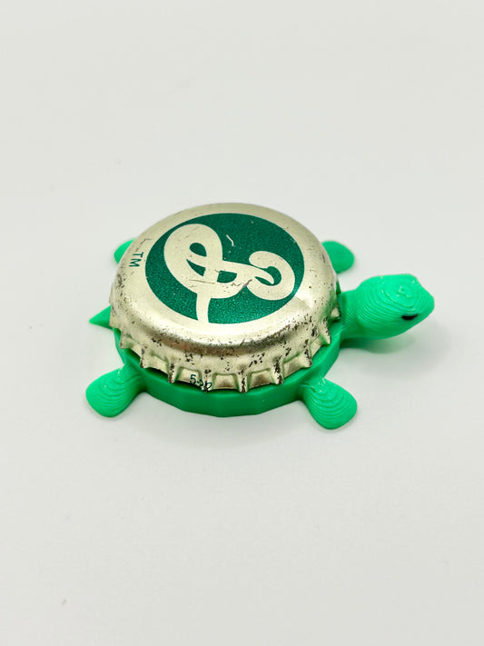 Brooklyn Beer (Green Background) - Bottle Cap Magnet Turtle