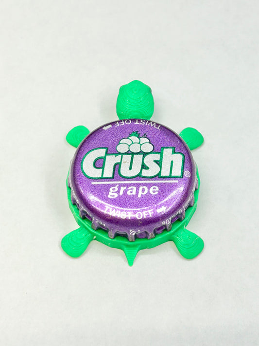 Grape Crush Soda - Bottle Cap Magnet Turtle