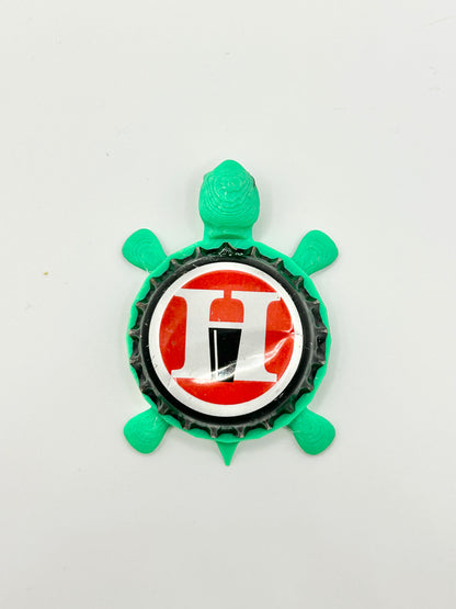 Thomas Hooker - Bottle Cap Magnet Turtle Shell Shocked Art