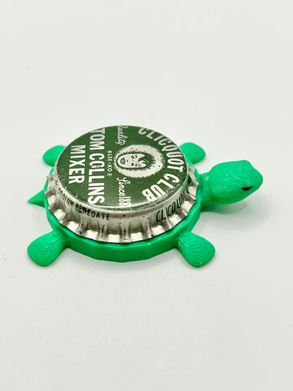 Clicquot Club Tom Collins Mixer- Bottle Cap Magnet Turtle Shell Shocked Art