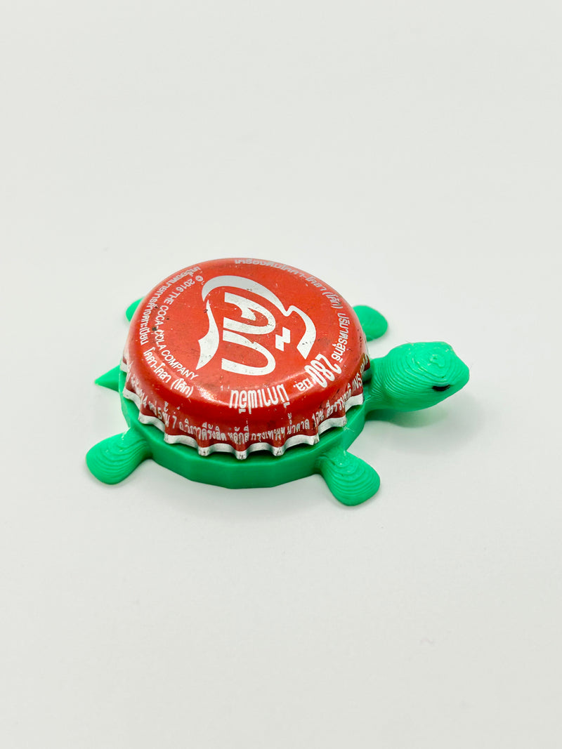 Coca Cola Thailand International (Red) - Bottle Cap Magnet Turtle Shell Shocked Art