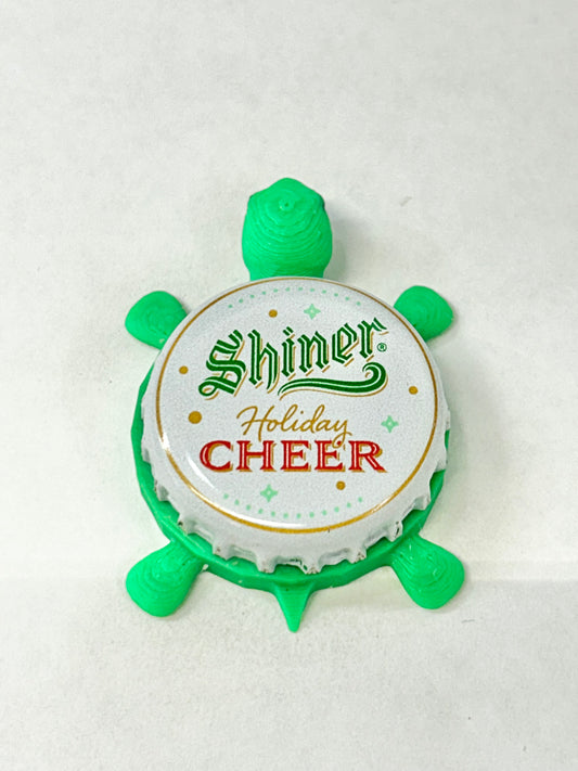 Shiner Holiday Cheer - Bottle Cap Magnet Turtle