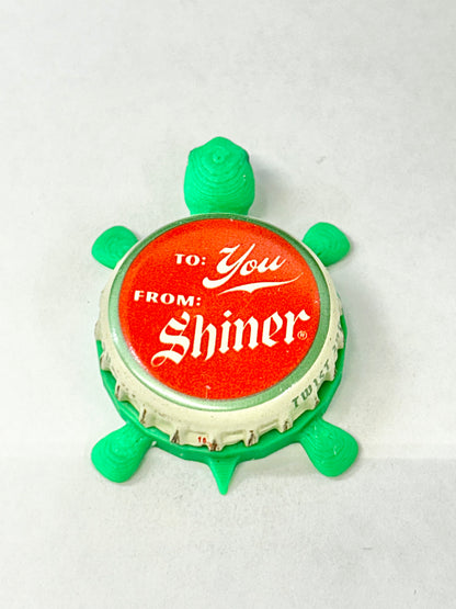 Shiner Holiday Cheer (From Shiner) - Bottle Cap Magnet Turtle Shell Shocked Art