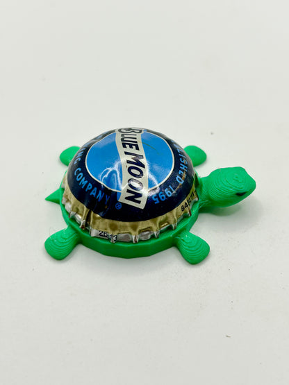 Blue Moon (Dome Shell) - Bottle Cap Magnet Turtle Shell Shocked Art