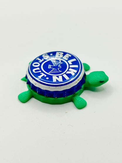 Belikin Stout - Bottle Cap Magnet Turtle Shell Shocked Art